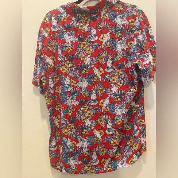 Banana Republic Red and Yellow Casual Button Down Shirt - Picture 4 of 4